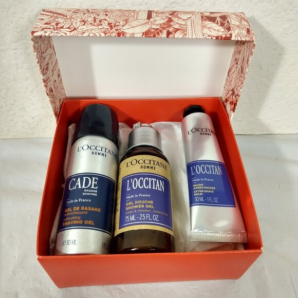 L'occitane Homme Men's After Shave Balm, Shaving Gel, Shower Gel Set of 3 New - Picture 2 of 4